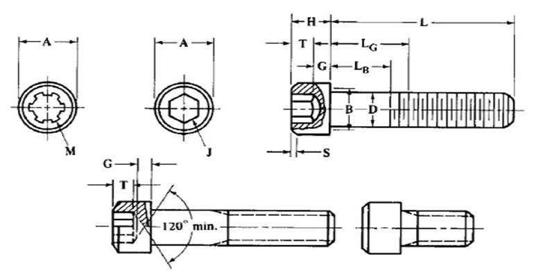 Silicon Bronze Socket Head Cap Screw Dimension