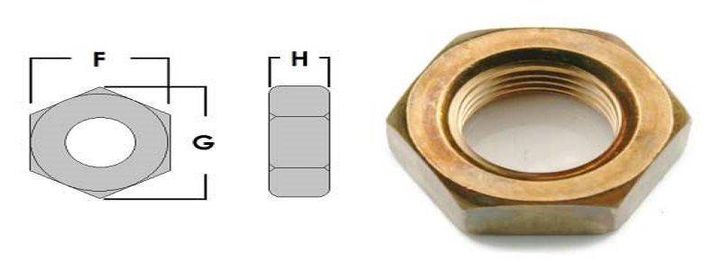 Silicon Bronze Hex nut Dimension